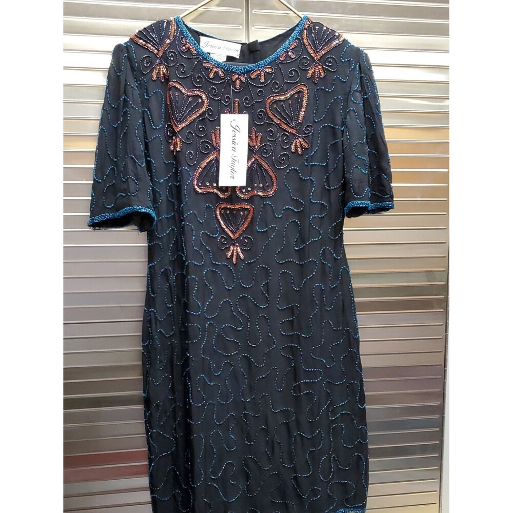 Vintage Y2K Jessica Taylor 100% Silk Evening Dress
